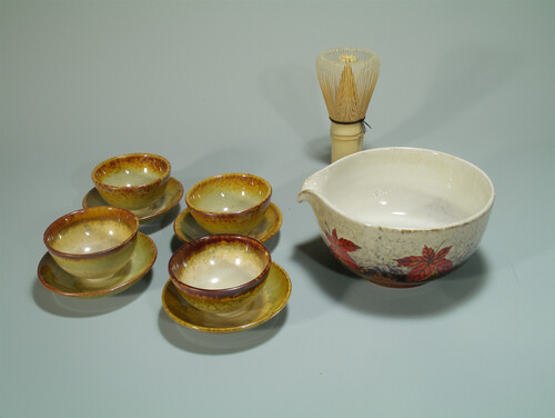 手拉紅葉有流茶碗組