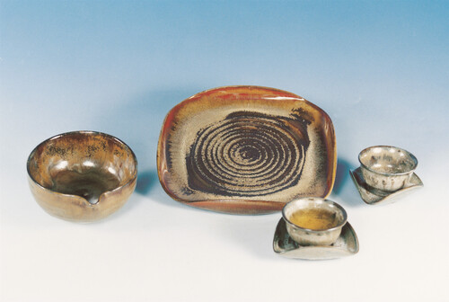 手拉有流茶碗組